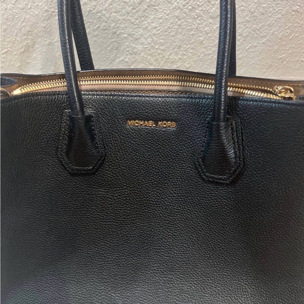 Michael Kors Black Tote with Gold Accents